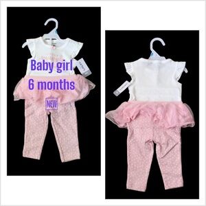 Baby Girl Carter's 6 Mo Pink Outfit Romper Tutu Girl Pink Little Snuggle Boonny